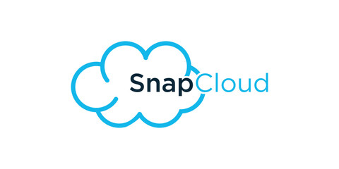 Logo typography sky blue, snap cloud logo