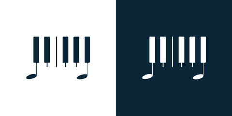Simple and modern piano player logo. Scales logo © PaulStd