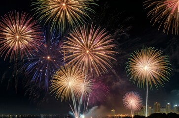 Obraz premium fireworks in the night sky