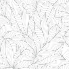 White and silver foliage line art pattern vector collection. Hand made with line design pattern. Design for  wall panel decor,  cover background, wallpaper and banner.