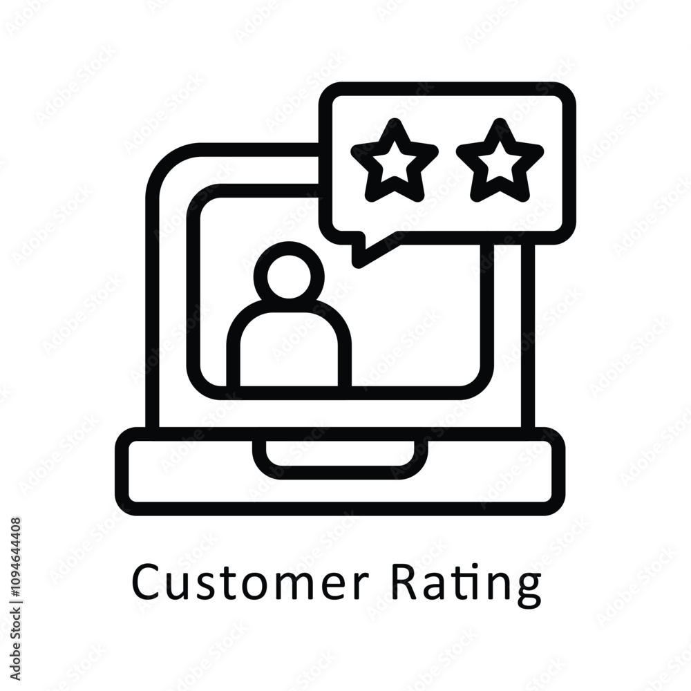Aufkleber customer rating vector outline icon... .. eps 10 file