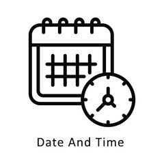 Date And Time Mailvector Outline Icon...  .. Eps 10 file