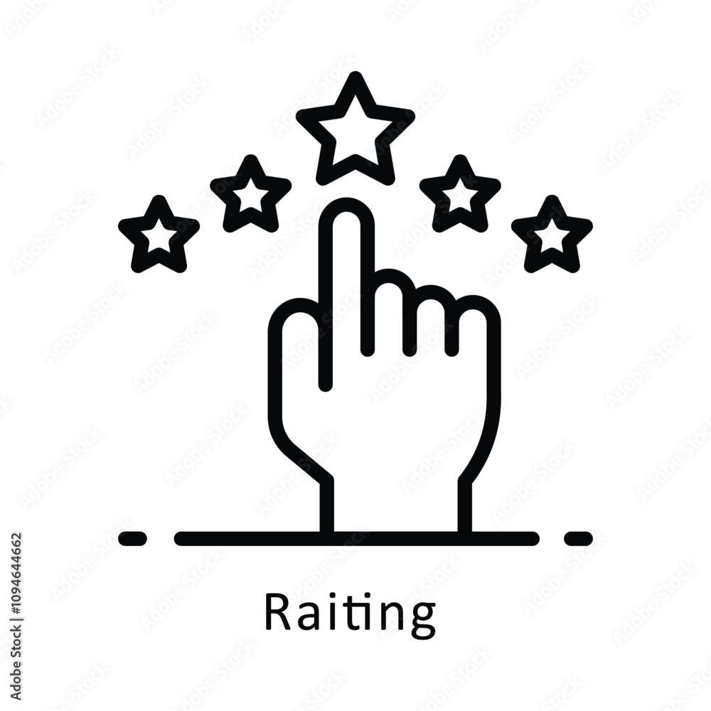 Aufkleber raiting vector outline icon... .. eps 10 file