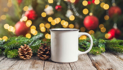 christmas white mug mockup