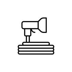 Water hose outline icons, minimalist vector illustration ,simple transparent graphic element .Isolated on white background