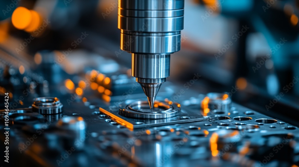 Poster close-up of a drill bit working on a circuit board