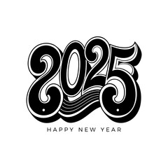 Fototapeta premium Happy New Year 2025. Festive Typography Design