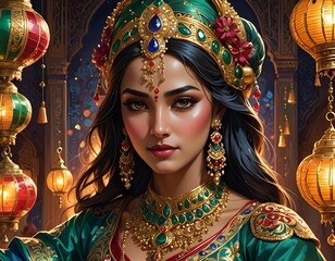 A Princess in a Mughal Dress