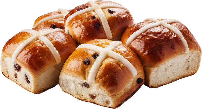 Delicious Easter Hot Cross Buns Sweet Bread Holiday Food - Powered by Adobe