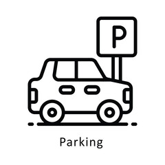 Parking vector Outline Icon...  .. Eps 10 file