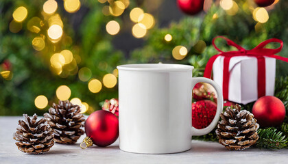 christmas white mug mockup