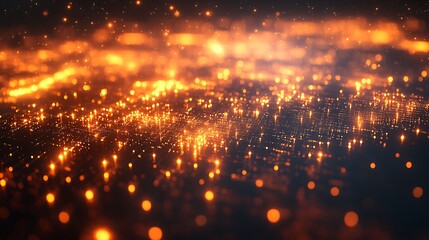 Fototapeta premium Advanced 3d grid of glowing digital lines in a futuristic cyber background