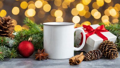 christmas white mug mockup