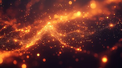 Naklejka premium Modern digital abstract 3d background with glowing network nodes and connections