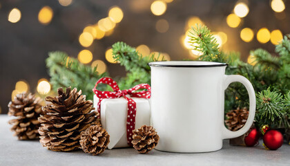 christmas white mug mockup