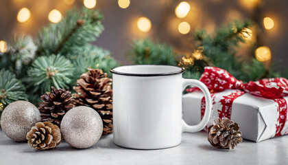christmas white mug mockup