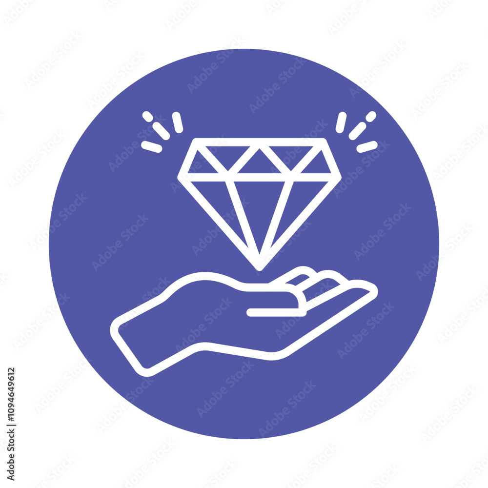 Poster premium service vector circle outline icon.. .. eps 10 file