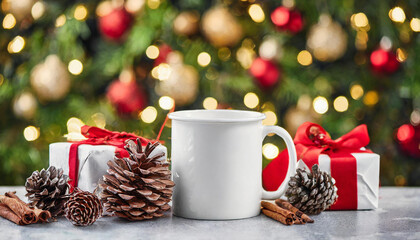 christmas white mug mockup