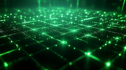 Fototapeta premium Abstract 3d background of connected glowing lines forming a digital grid