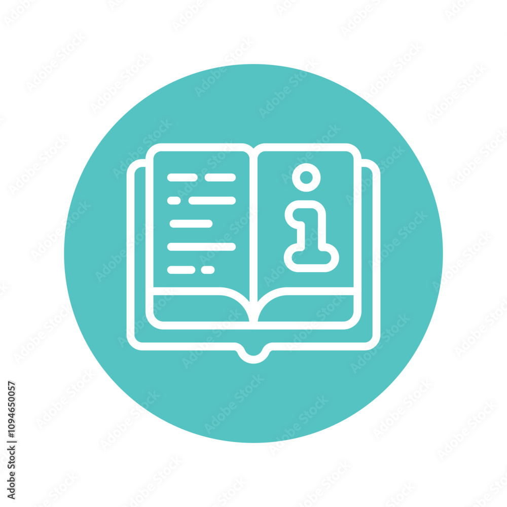 Poster Information Book vector Circle Outline Icon..  .. Eps 10 file