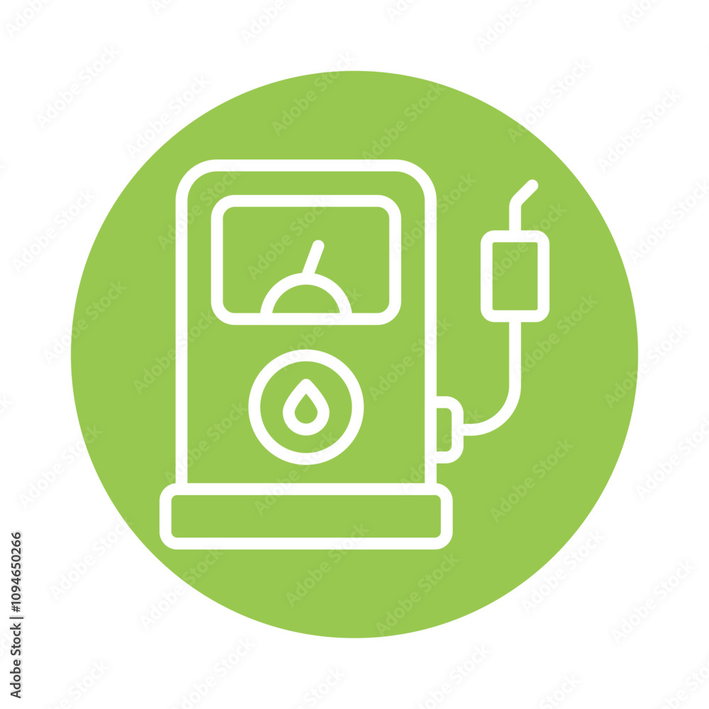 Poster gas station vector circle outline icon.. .. eps 10 file