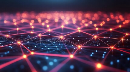 Fototapeta premium Abstract cyber digital grid with luminous 3d network patterns and glowing designs