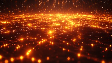 Fototapeta premium Advanced cyber 3d abstract background with glowing network connections