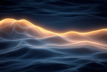 Obraz premium _. Glowing Edge Waves - The edges of the waves glowing with a so