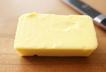 Creamy Butter Pat A pat of creamy butter with a rich yellow colo