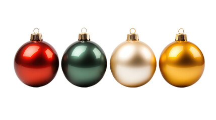 Dazzling Assorted Christmas Ornaments in Red, Green, Gold, and Yellow, Festive Holiday Decor
