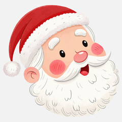Cartoon Santa Claus heads in flat style isolated. Vector illustration