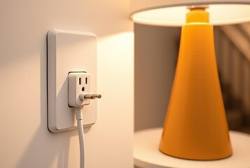Smart Plug Controlling a Lamp A close up of a smart plug control