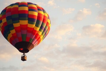 Naklejka premium Hot Air Balloon Hologram Colorful hot air balloon floating in th