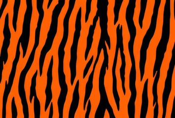 Tiger stripes Orange and black striped pattern with irregular sp