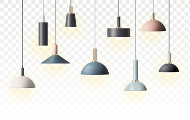 ceiling lamps stylish interior design element realistic illustration
