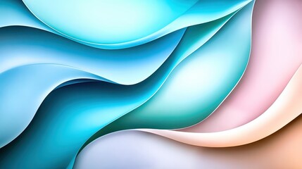 Abstract pastel colored waves flowing smoothly creating modern background
