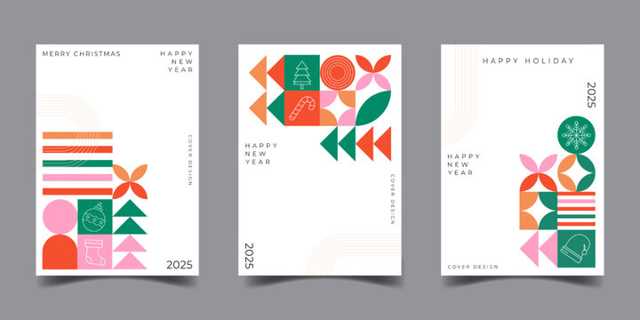 Merry christmas and happy new year card geometric design art decoration,suitable for invitation,greeting card,poster and cover design