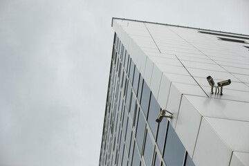 Building against sky. Modern style of architecture.