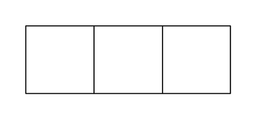 Minimalistic Grid Planner Template with 3 Empty Squares for Organization. Illustration isolated on white
