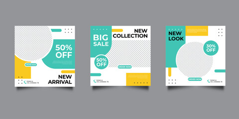 set of modern social media post banner promotion template design.special offer design.vector illustration