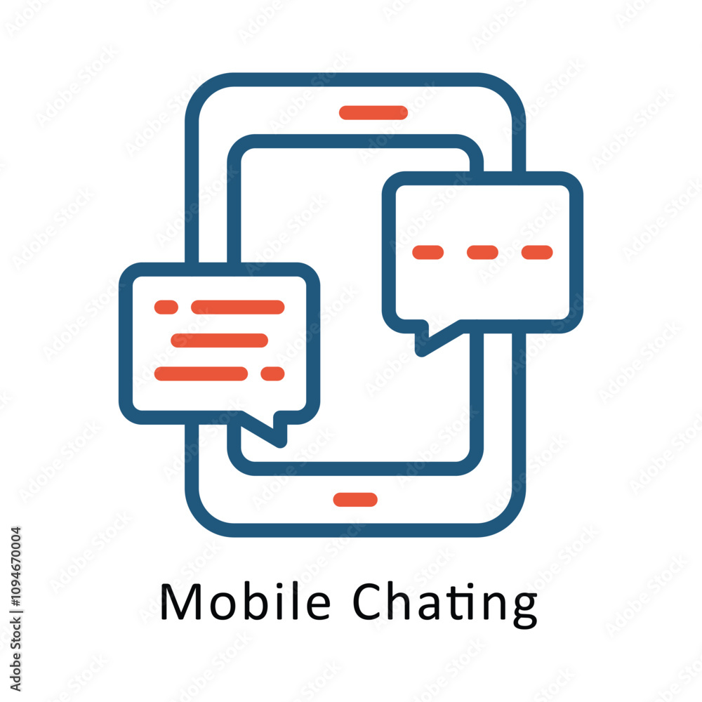 Poster mobile chating vector two colors cricle outline icon. .. eps 10 file