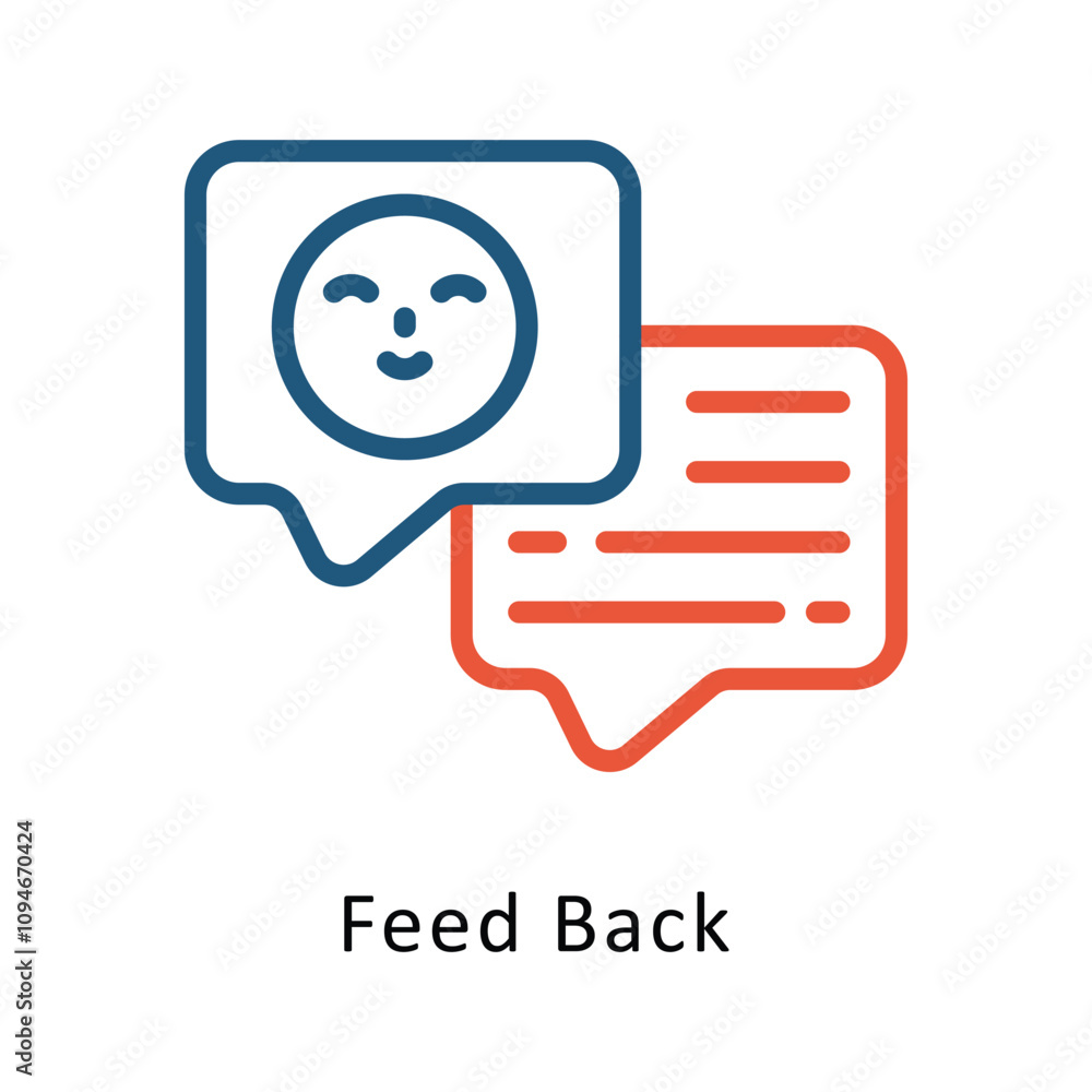 Aufkleber feed back vector two colors cricle outline icon. .. eps 10 file