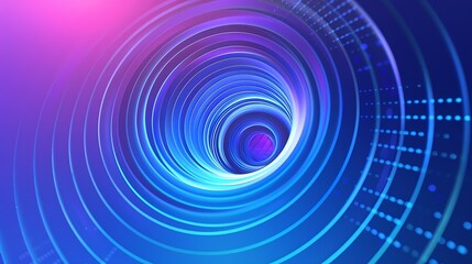 Fototapeta premium Digital technology futuristic abstract circular vortex illustration poster background