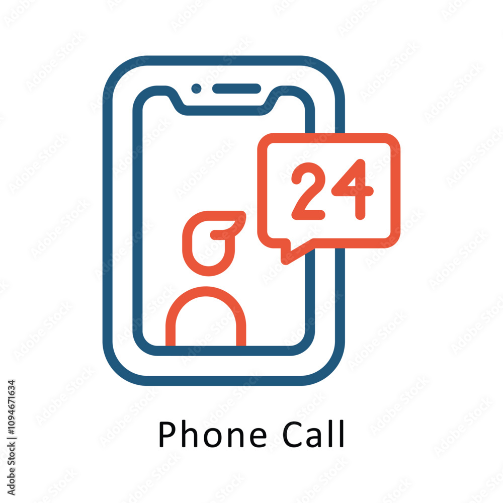 Poster phone call vector two colors cricle outline icon. .. eps 10 file
