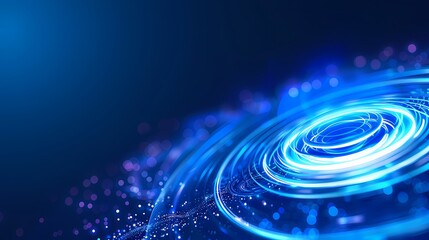 Digital technology futuristic abstract circular vortex illustration poster background