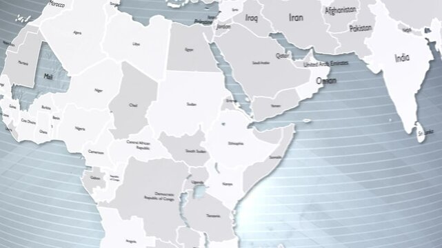 White Stylized World Map Mali