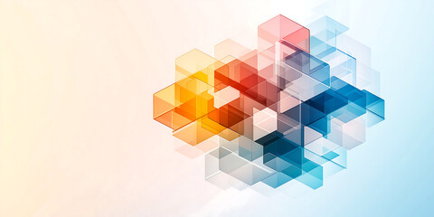 Futuristic abstract design with colorful geometric shapes and gradients