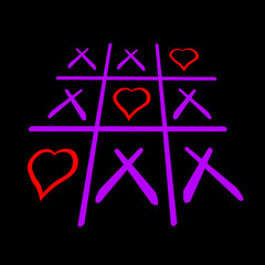 Cute Tic Tac Toe Hearts Valentines Day T-Shirt Funny Valentine Gifts