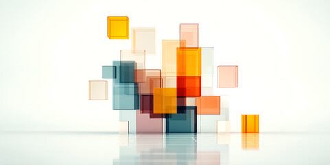 Obraz premium Futuristic abstract design with translucent geometric shapes and colors