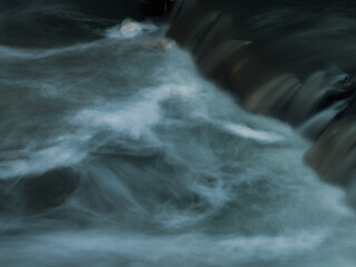 water flowing over rocks